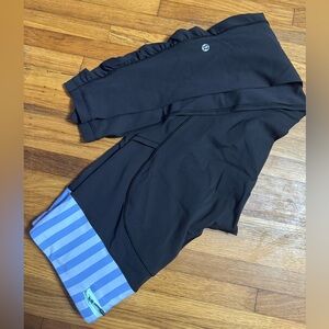 lululemon athletica Black Leggings with Blue Striped Cuffs